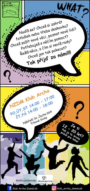 Plakátek NZDM Klub Archa